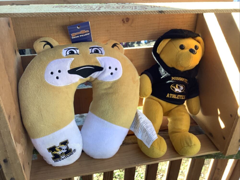 Missouri Tigers Mizzou Plush Bear Forever Collectibles Mascot Neck Pillow NCAA